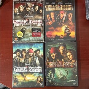 Disney Pirates of the Caribbean DVD Collection - Red, Black, and Gold Covers